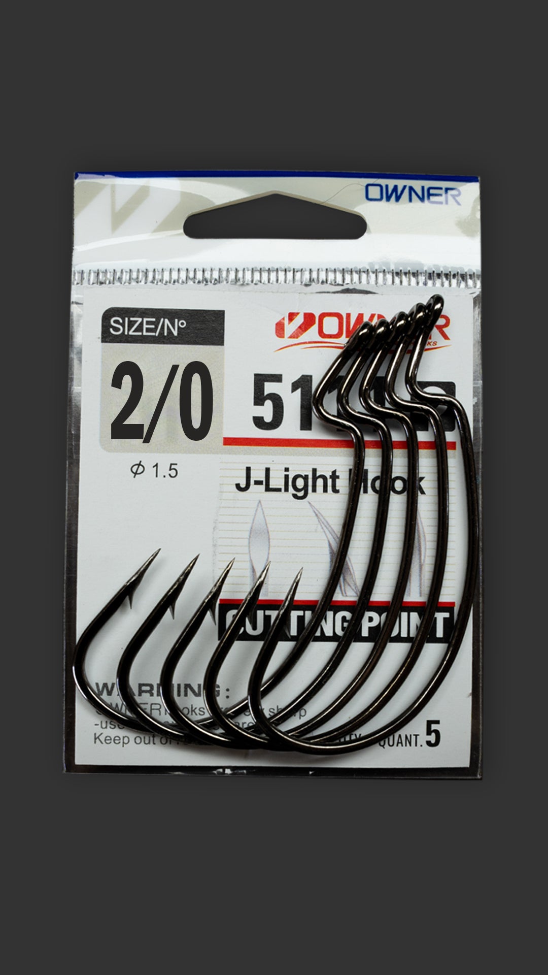 Owner EWG Hooks 2/0 [5 pack]